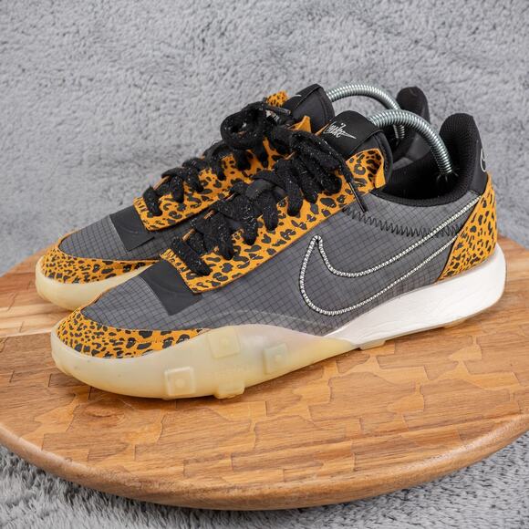 Nike Waffle Racer 2X Leopard DC9208-001 Womens Sz 10.5 Black Orange Animal Print - Picture 4 of 9
